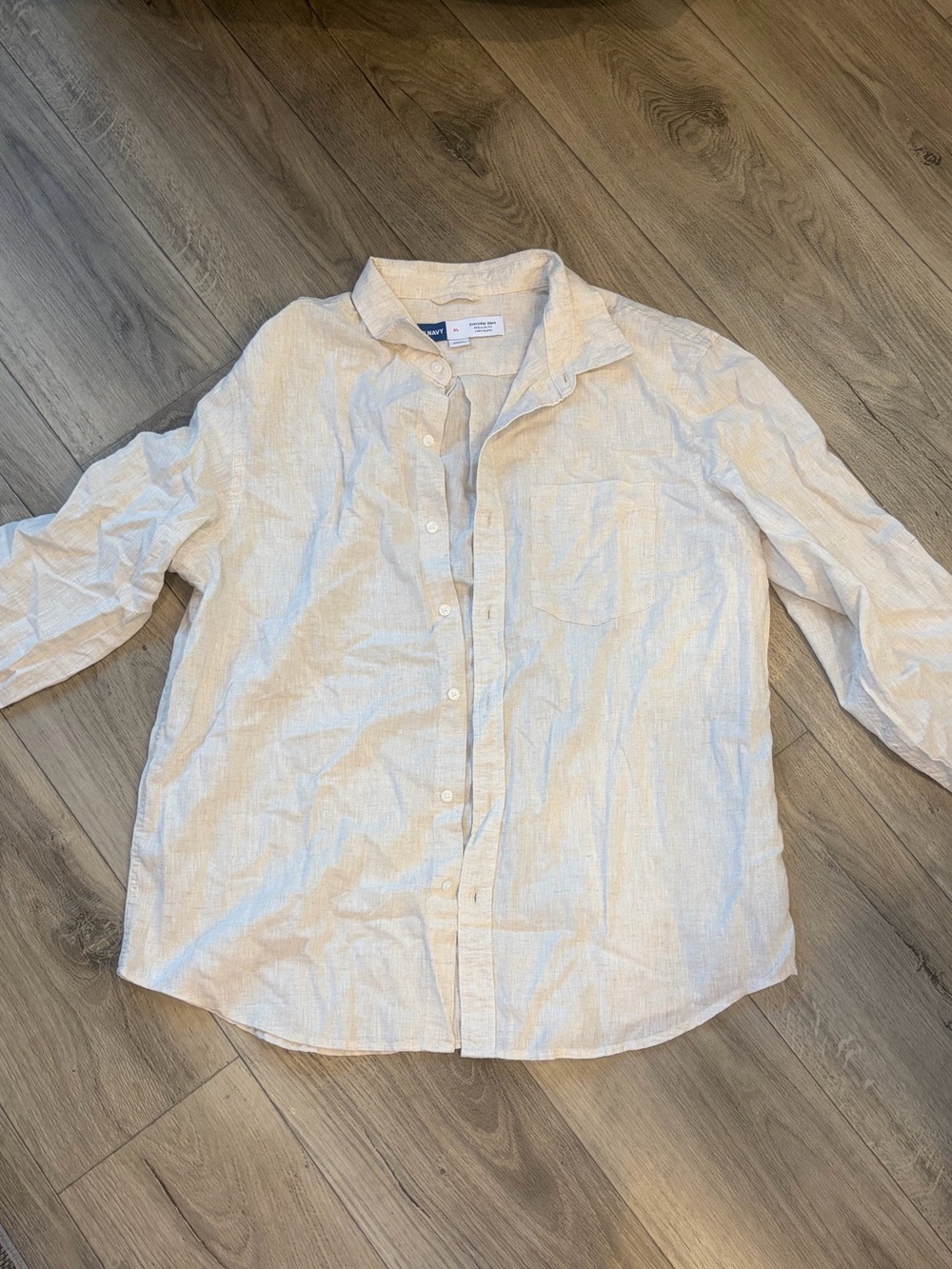NWT Old Navy Men's Light Beige Button-Down Shirt